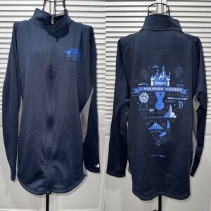 RARE🏰Disneyland 2016 1/2 Marathon Weekend Castle and Ride Themed Jacket Size XL